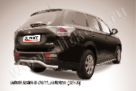 Защита заднего бампера d57 волна Mitsubishi Outlander (2012-2015) Black Edition, Slitkoff, арт. MOUT13-010BE
