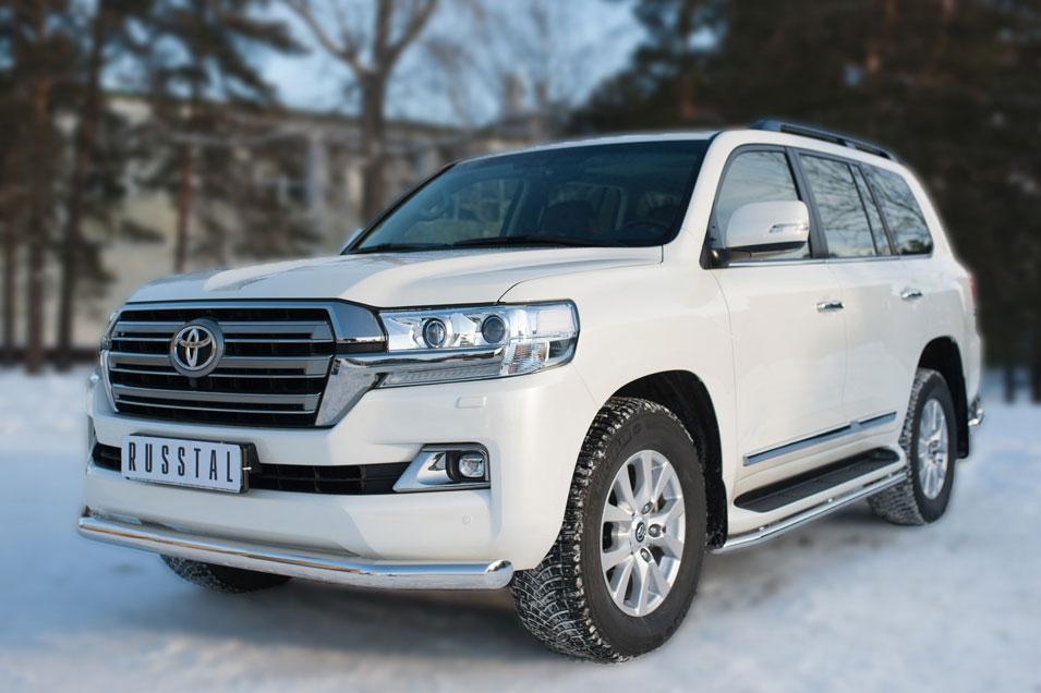 Защита переднего бампера d76 для Toyota Land Cruiser 200 2015, Slitkoff TLCZ-002162