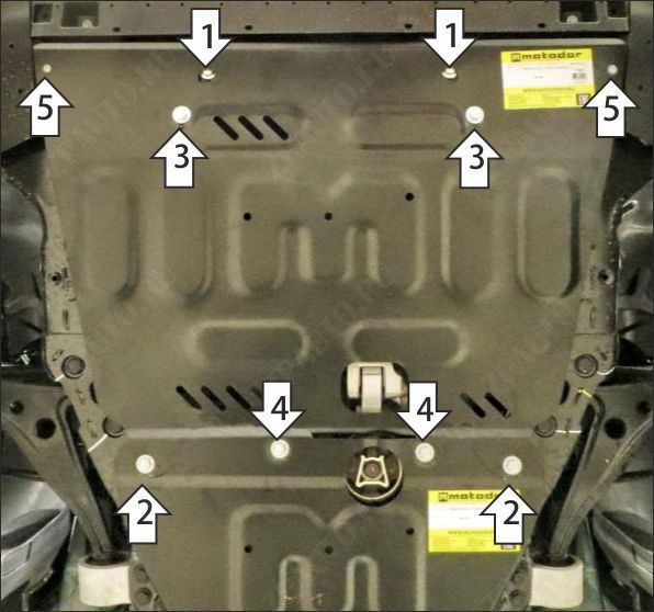 Защита алюминиевая Мотодор (Двигатель, Коробка переключения передач), 4 мм,  для Gac M8  2023- арт. 347801