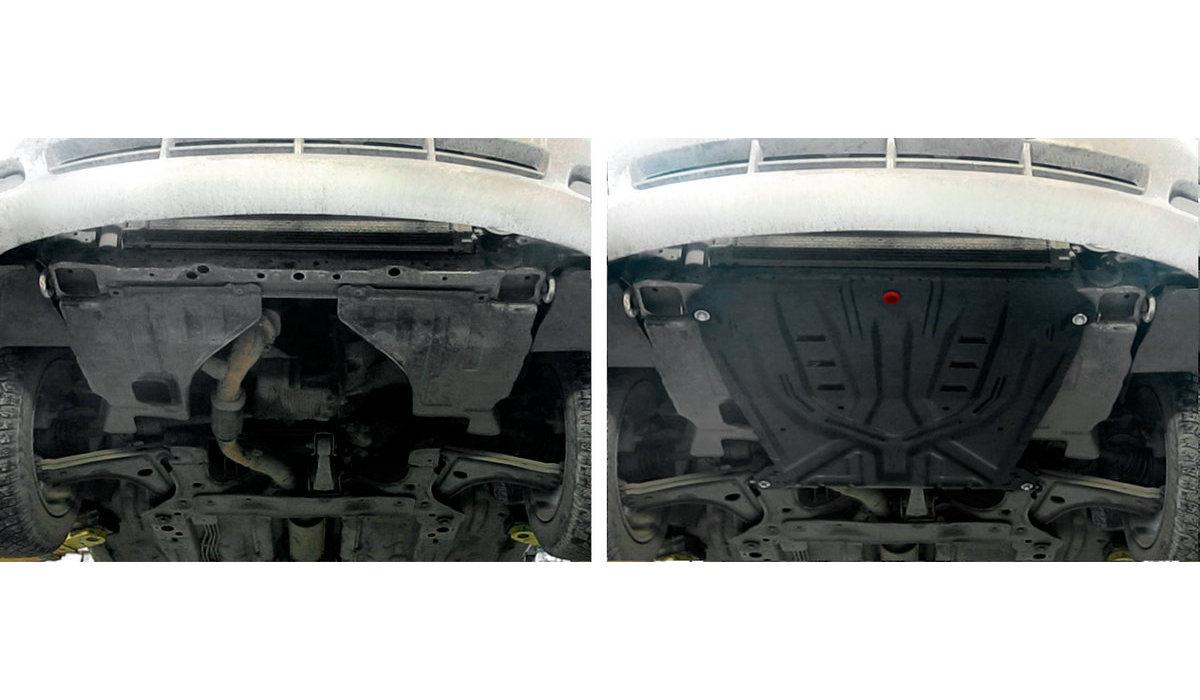 Защита картера и КПП АвтоБроня для Chevrolet Lacetti (V - 1.4; 1.6; 1.8) 2004-2013, штампованная, сталь 1.5 мм, с крепежом, 111.01004.3