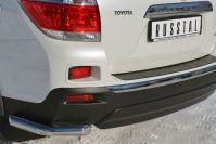 Защита заднего бампера уголки d63 для Toyota Highlander 2010, Руссталь THZ-001257