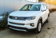 Защита переднего бампера d42 черная Changan CS35Plus (2018-2023) , Slitkoff, арт. CHANCS35P-003B