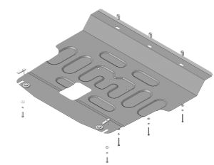 Защита АвтоСтандарт (Двигатель, Коробка переключения передач), 1, сталь для KIA Sorento  2012-2020 арт. 51001