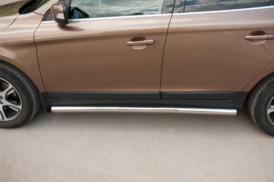 Пороги труба d57 вариант 3 для Volvo XC60, Slitkoff VXCT-0020783