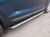 Пороги алюминиевые с пластиковой накладкой 1820 мм для автомобиля Skoda Kodiaq 2017- TCC Тюнинг арт. SKOKOD17-11AL
