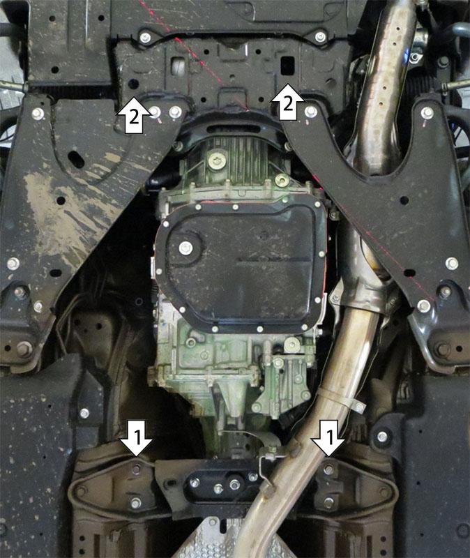 Защита стальная Мотодор (Коробка переключения передач), 2 мм, Сталь для Subaru Forester 2019- арт. 72202