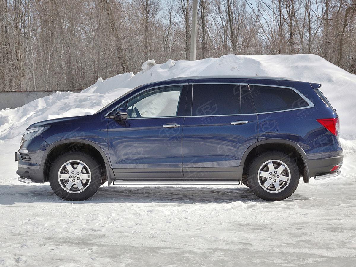 Пороги труба d57 вариант 2 на Honda Pilot III 2015, Slitkoff HPT-0029222