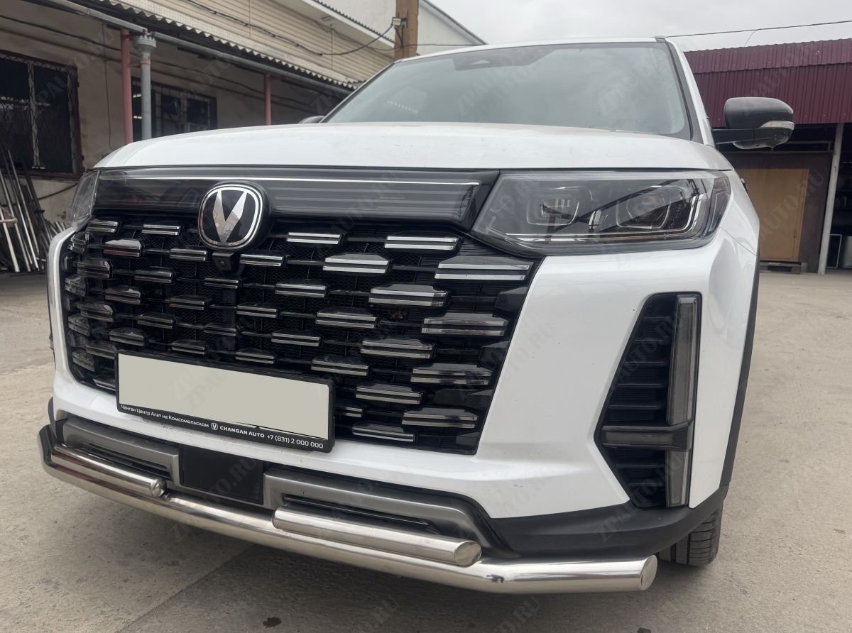 Защита переднего бампера двойная для автомобиля Changan CS95 2023 арт. CGCS95.23.03