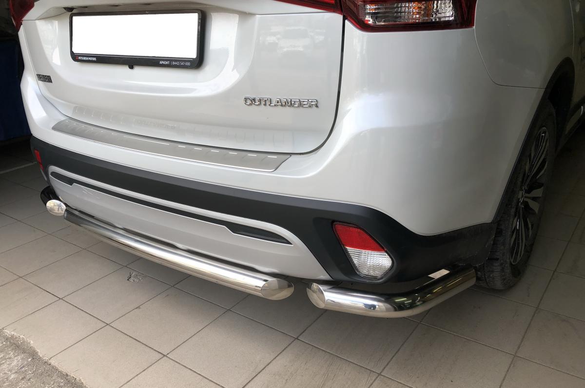 Защита заднего бампера центральная для автомобиля Mitsubishi Outlander 2019, Россия MSO.19.11-1