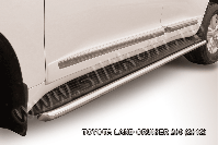 Защита штатного порога d42 Toyota Land Cruiser 200 (2012-2015) Black Edition, Slitkoff, арт. TLC2-12-017BE