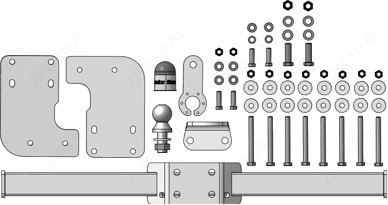 Фаркоп Mercedes-benz Sprinter 2006-2018, тип шара FE, MOTODOR, арт.91206-FE