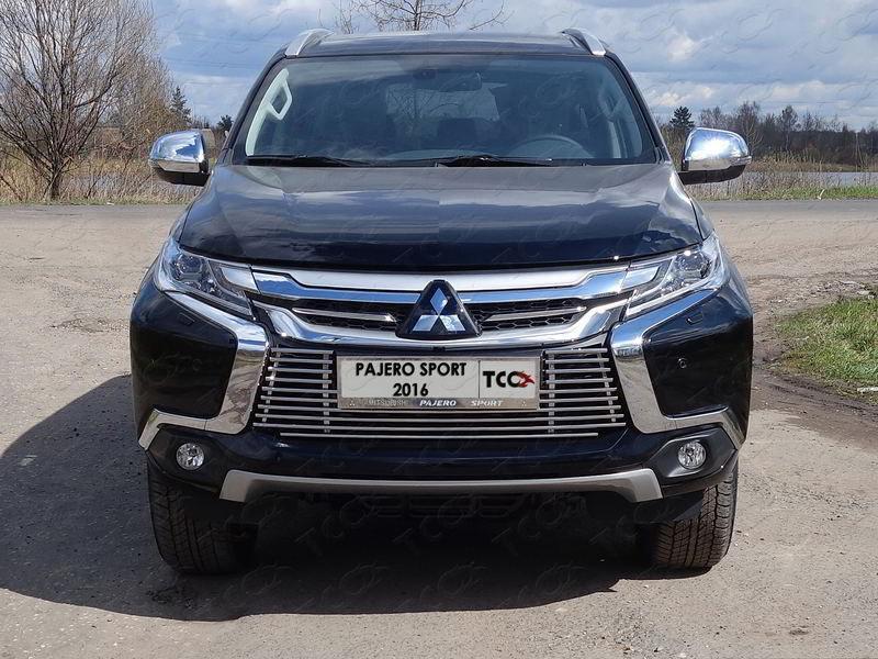 Решетка радиатора 12 мм для автомобиля Mitsubishi Pajero Sport 2016-, TCC Тюнинг MITPASPOR16-30