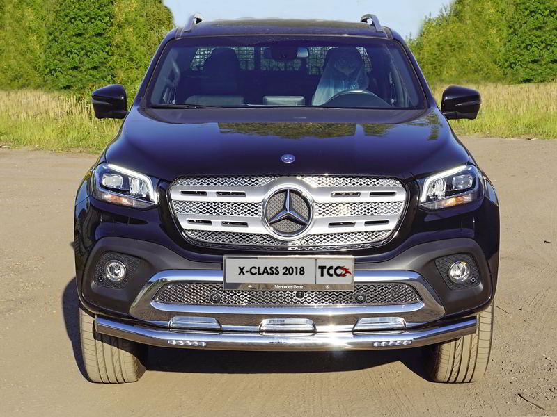Защита передняя нижняя (с ДХО) 76,1 мм для автомобиля Mercedes-Benz X-Class 2018-, TCC Тюнинг MERXCL18-08