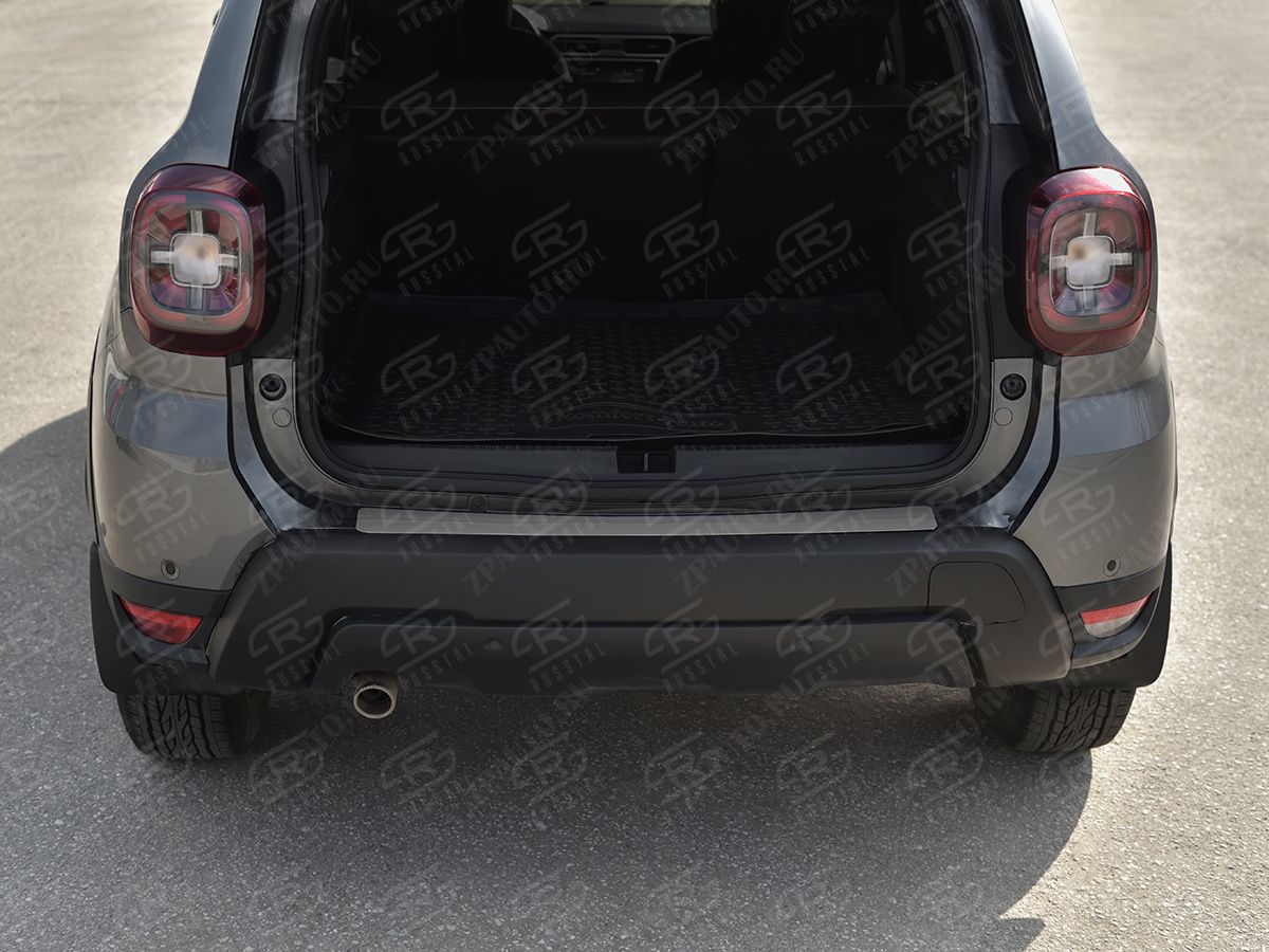 RENAULT DUSTER 2021- Накладка на задний бампер RUSSTAL (нерж.,шлиф) RDN-003812