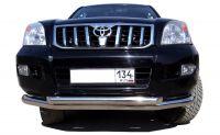 Защита переднего бампера двойная  для автомобиля TOYOTA Land Cruiser Prado 120     2003-2009, Россия TLCP120.03.03-2