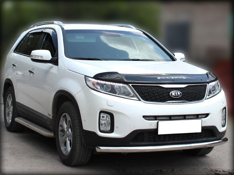 Дуга передняя по низу бампера радиусная d-60 для KIA Sorento II 2012, Технотек KST13_1.2