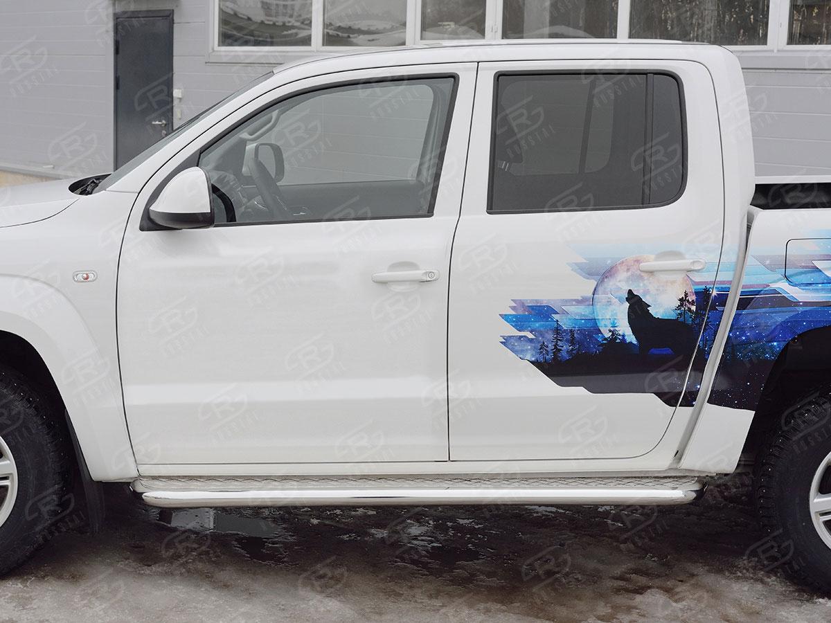 Пороги труба d57 с листом вариант 1 Volkswagen Amarok 2016, Slitkoff VAML-0025431