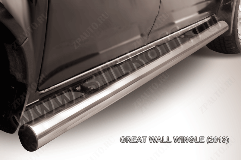 Защита порогов d76 труба Great Wall Wingle (2011-2015) Black Edition, Slitkoff, арт. GWWIN-006BE