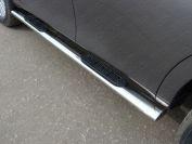 Пороги овальные с накладкой 120х60 мм для автомобиля Nissan Patrol 2014-, TCC Тюнинг NISPATR14-14