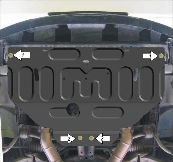 Защита АвтоСтандарт (Двигатель, Радиатор), 1,5 мм, Сталь для Subaru Forester 1997-2002 арт. 52205