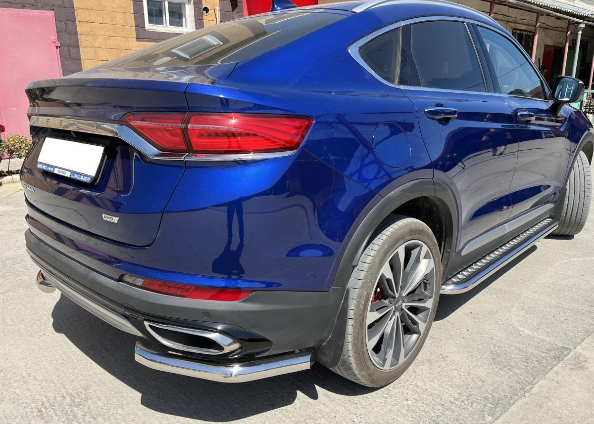Защита заднего бампера угловая для автомобиля GEELY Tugella 2021 арт. GT.21.17