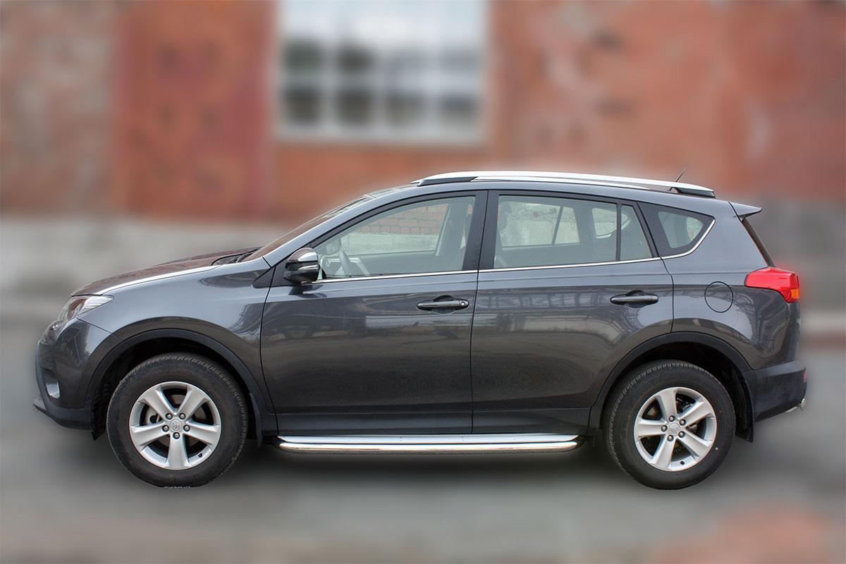 Пороги с площадкой D 60,3 для Toyota RAV4(Тойота РАВ 4), ALFeco арт. RAV-13.15