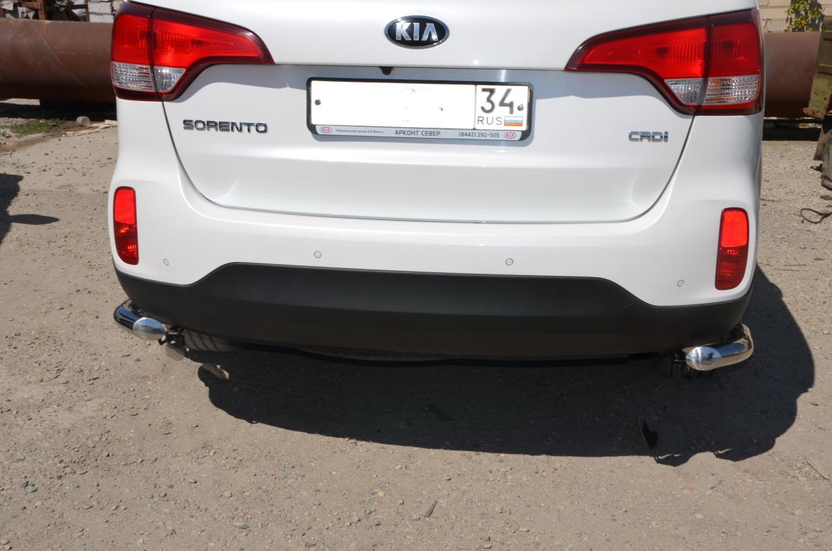 Защита заднего бампера угловая для автомобиля KIA Sorento 2013, Россия KSR.13.17