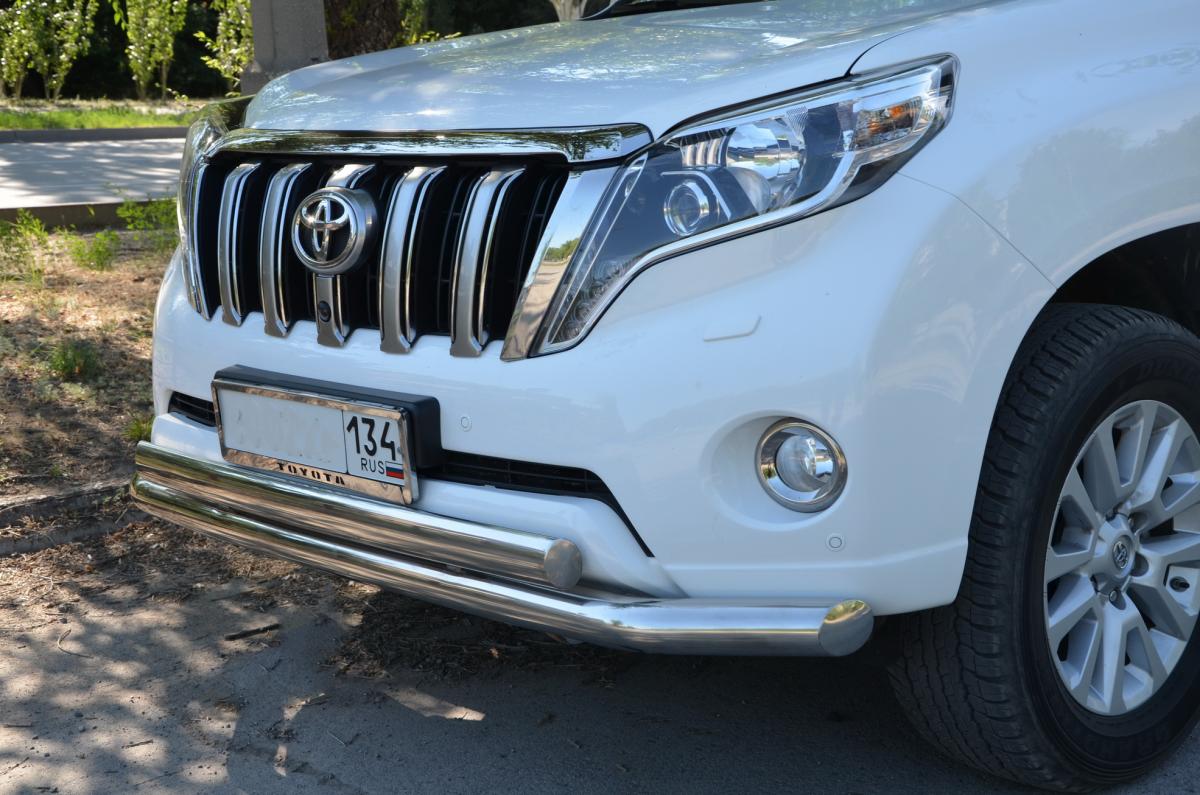 Защита переднего бампера двойная  для автомобиля TOYOTA Land Cruiser Prado 150    2014, Россия TLCP150.14.03-75