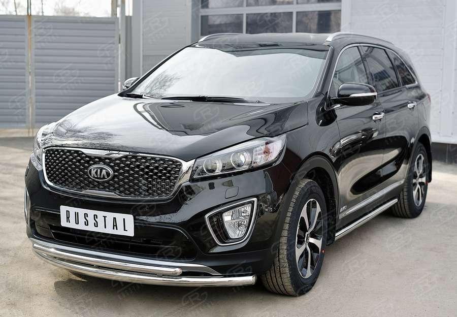 Пороги труба d57 вариант 3 KIA Sorento Prime CRDI 2015, Slitkoff KSPT-0022113