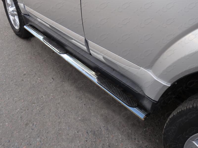 Пороги овальные с накладкой 75х42 мм для автомобиля Great Wall H3 NEW 2014-, TCC Тюнинг GRWALH314-03