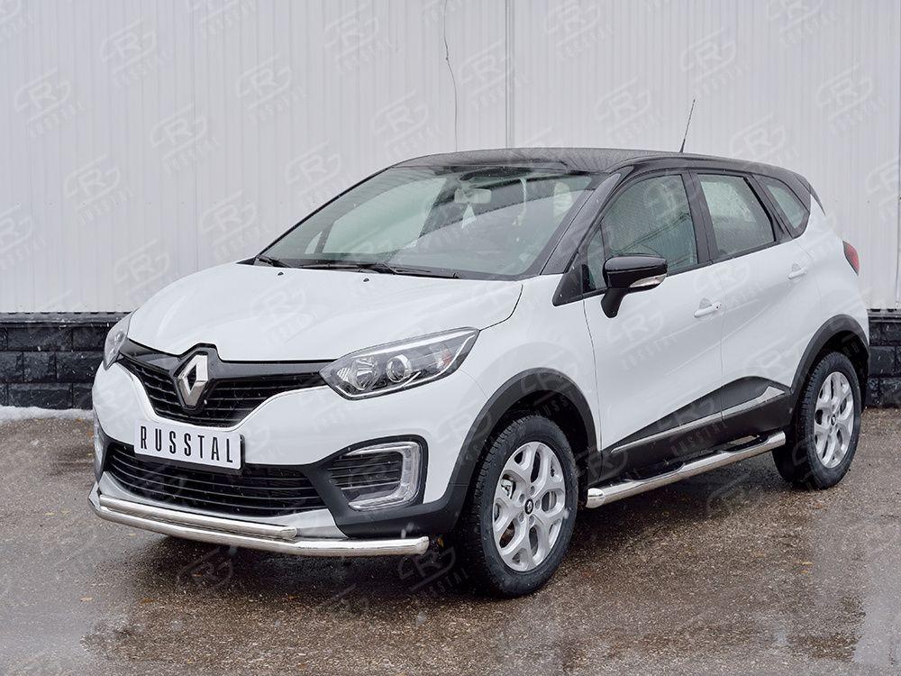 Защита переднего бампера d57/42 Renault Kaptur 2016, Slitkoff RKPZ-002457