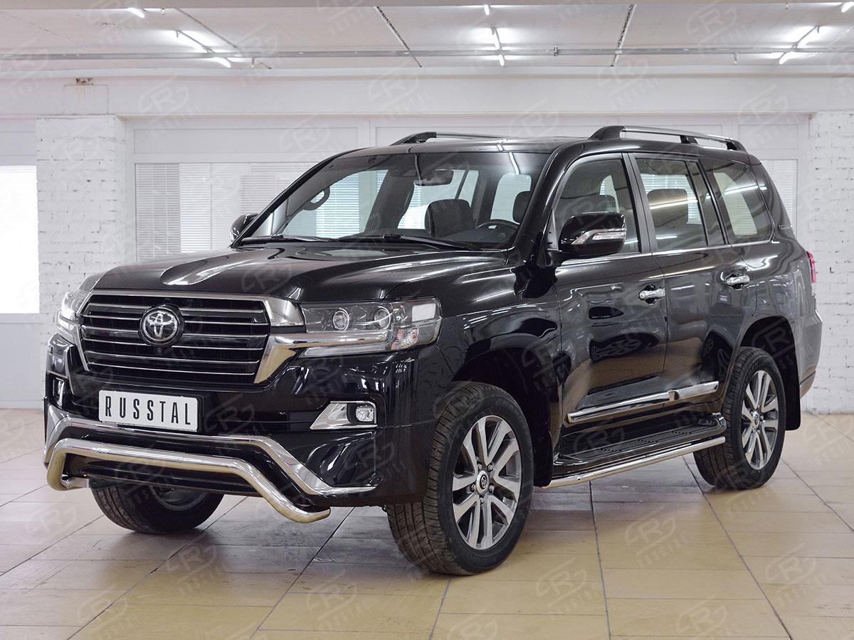 Защита переднего бампера d57 волна Toyota LC 200 Executive 2016, Slitkoff TLCZ-002552