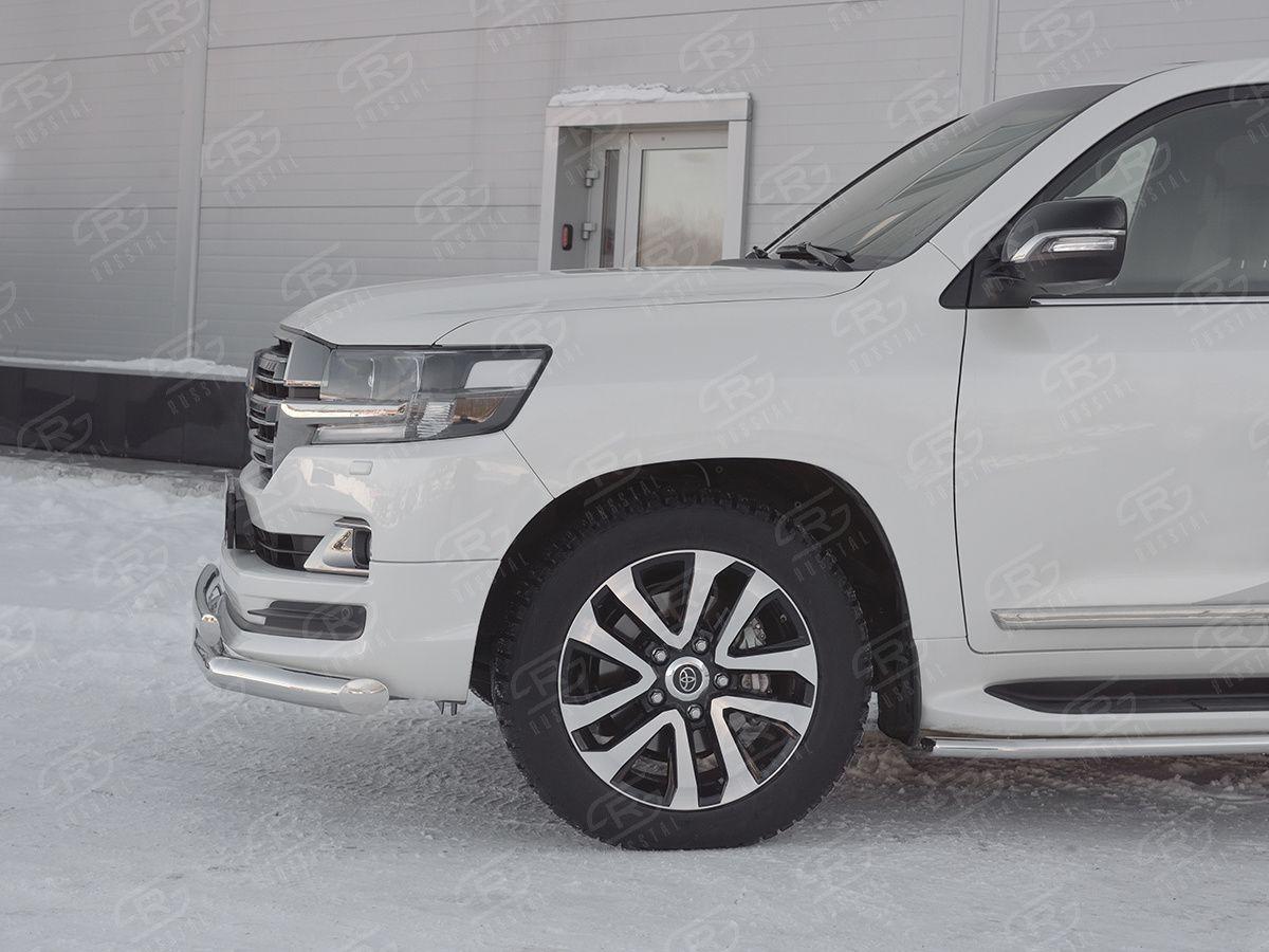 Защита переднего бампера d76/75x42 на Toyota Land Cruiser 200 2017 Excalibur, Slitkoff TLCZ-002904
