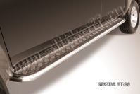 Защита порогов d57 с листом Mazda BT-50 (2006-2011) Black Edition, Slitkoff, арт. MZB013BE