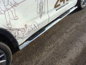Пороги овальные с накладкой 120х60 мм для автомобиля Toyota Highlander 2017-, TCC Тюнинг TOYHIGHL17-01