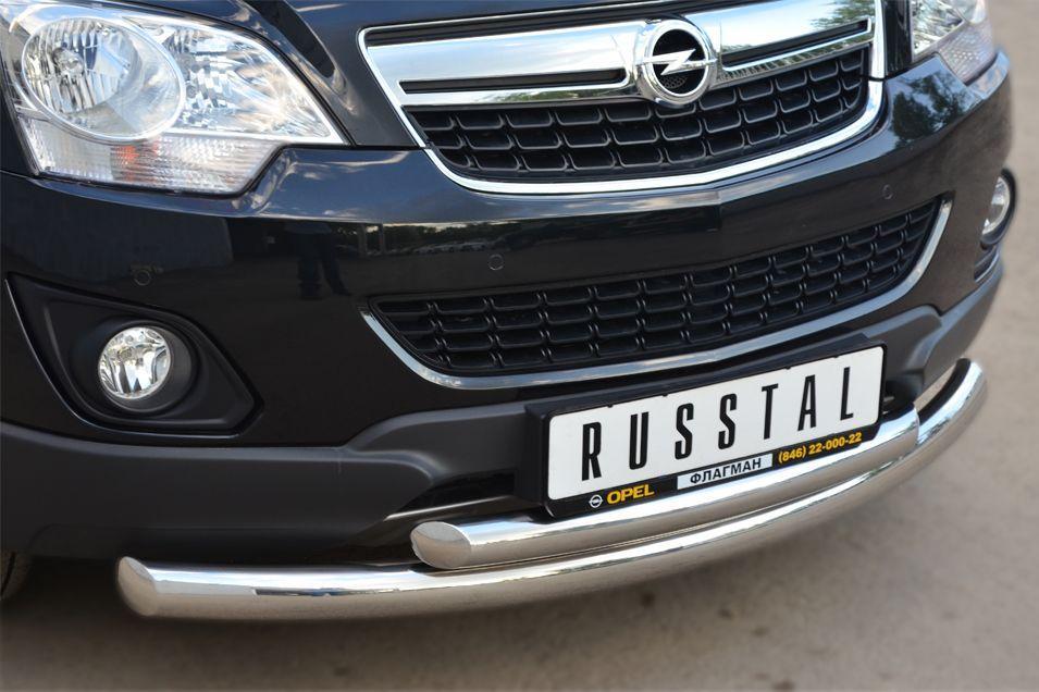 Защита переднего бампера d76/57 для Opel Antara 2012, Slitkoff OAZ-001367
