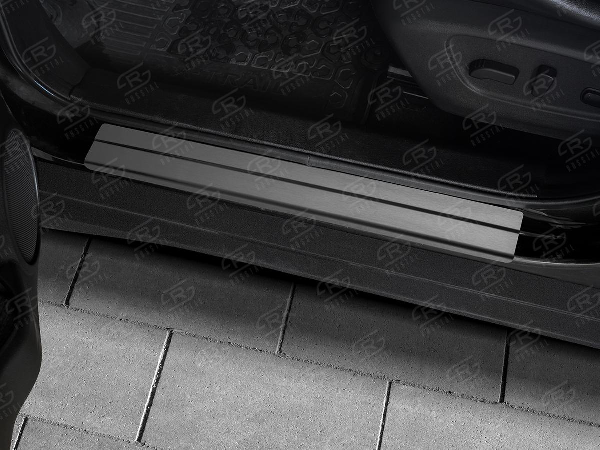 Накладки на пороги RUSSTAL (нерж., шлиф) NIXTR15-02 для NISSAN X-TRAIL (T32) 2015-