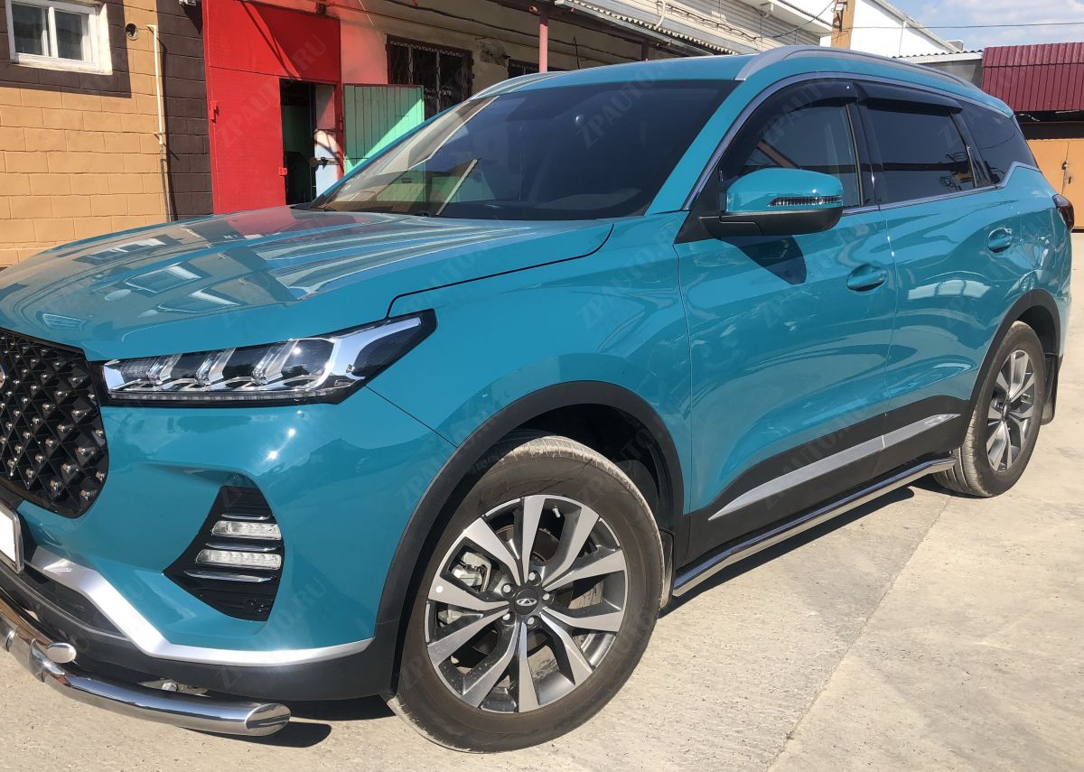 Защита штатного порога труба для автомобиля XCITE X-Cross 7 2024 арт. XCX-CR.7.24.32
