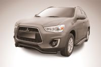 Защита переднего бампера d57 волна черная Mitsubishi ASX (2012-2016) , Slitkoff, арт. MAS14-001B