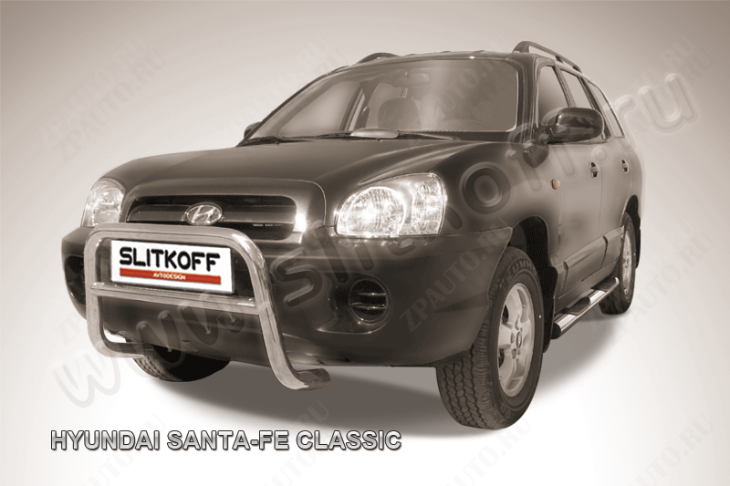 Кенгурятник низкий d57 Hyundai Santa-Fe Classic (2000-2012) , Slitkoff, арт. HSFT008
