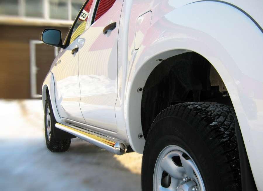 Пороги труба d76 вариант 3 для Toyota Hilux, Slitkoff TLT-0000073