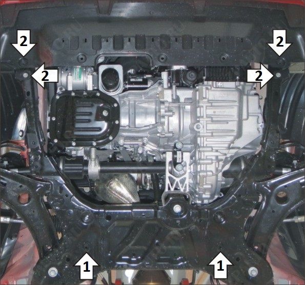 Защита стальная Мотодор (Двигатель, Коробка переключения передач), 2 мм, сталь для Haval Jolion 2021- арт. 73101