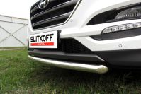 Защита переднего бампера d57 Hyundai Tucson 4WD (2015-2018) Black Edition, Slitkoff, арт. HT4WD15003BE