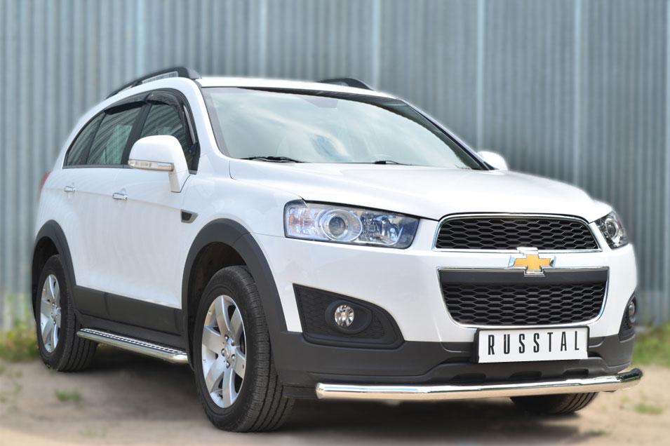 Защита переднего бампера d63 для Chevrolet Captiva 2013, Руссталь CAPZ-001741