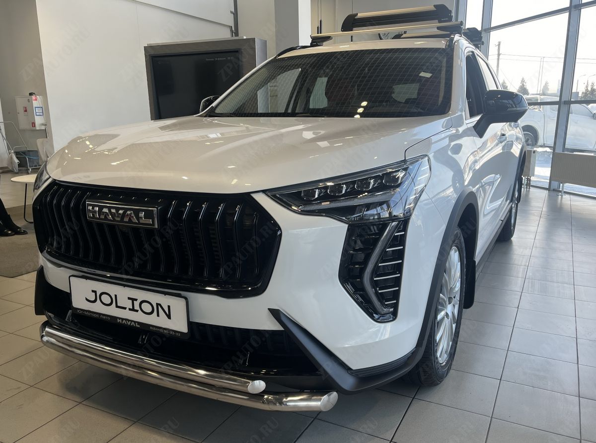 Защита переднего бампера двойная  для автомобиля Haval Jolion 2024 арт. HVJ.24.03