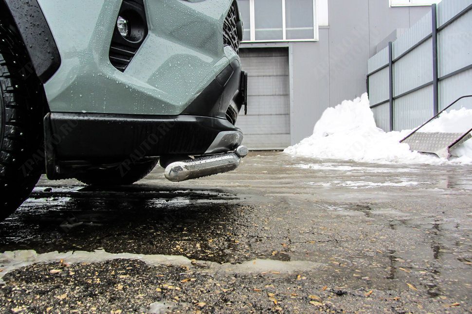 Защита переднего бампера d57+d42 двойная Toyota Rav-4 (2018-2023) , Slitkoff, арт. TR419-001