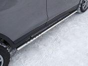 Пороги овальные с проступью 75х42 мм для автомобиля Nissan X-Trail (T32) 2015-2018, TCC Тюнинг NISXTR15-10