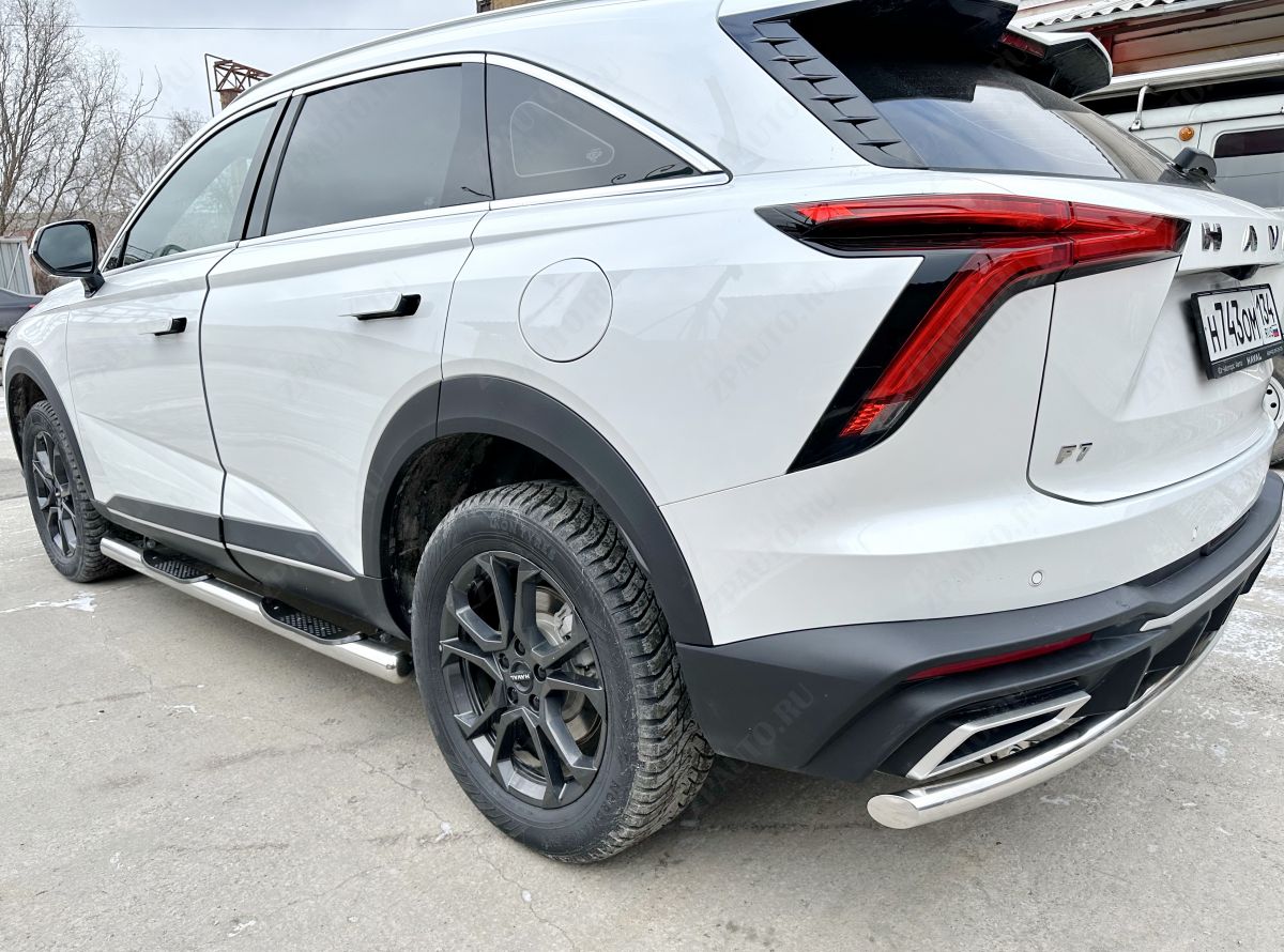 Пороги труба с проступью для автомобиля Haval HAVAL F7 2024 арт. GWF7.24.93