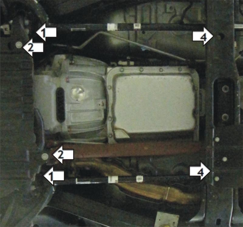 Защита алюминиевая Мотодор (Раздаточная коробка), 5 мм, Алюминий для Hummer H3 2005- арт. 35703