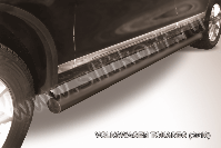 Защита порогов d76 труба черная Volkswagen Touareg (2010-2014) , Slitkoff, арт. VWTR-008B